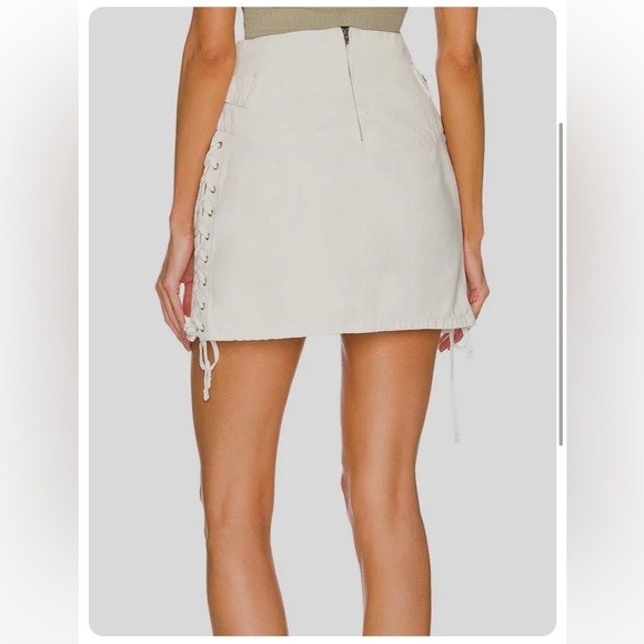 REVOLVE RE/DONE White Lace up Skirt - Picture 2 of 9